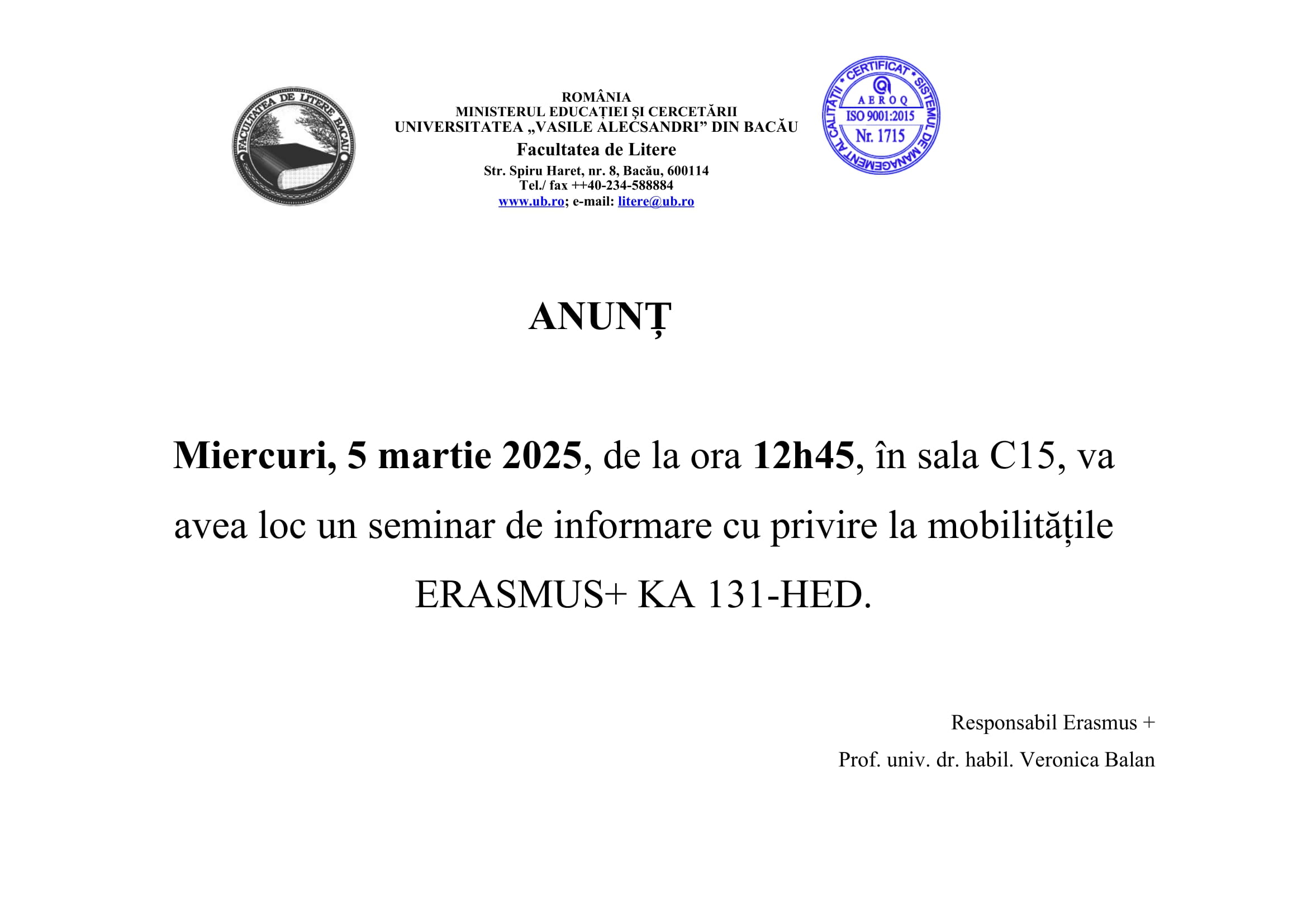 anunt seminar informare Erasmus 2025 1